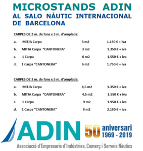 tarifes microostands Saló Nàutic