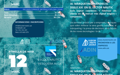 EL PROPER DIMARTS 10/3 A MATARÓ I DIJOUS 12/3 A L’AMETLLA DE MAR : SEMINARI IA: MÀRQUETING I VENDES EN EL SECTOR NÀUTIC